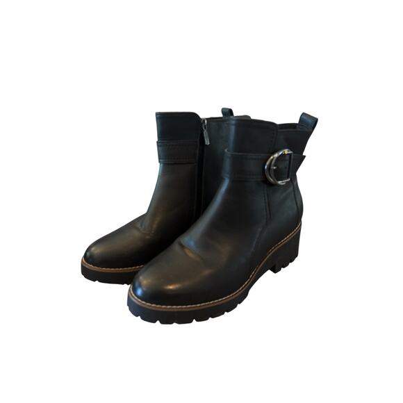 Blondo Dagger Black Sz 11 Lug Sole Platform Ankle Boots Waterproof Echo Nubuck - Picture 2 of 10